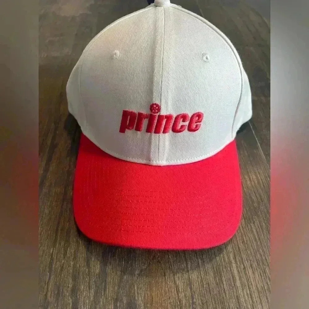 Prince Pickleball Cap White Red Adjustable Sports Hat‎